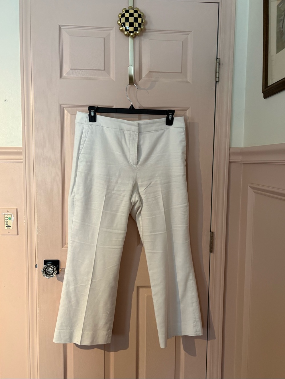 J Crew Kickout Women’s Pants in White linen blend